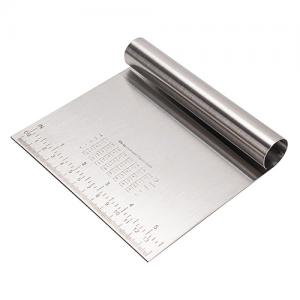 Food Safe Multi-Purpose Stainless Steel 430 Pastry Dough Bench Scraper Chopper for Baking 