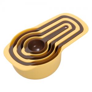 6 PCS Colorful Stackable Plastic Measuring Cups and Spoons BPA Free