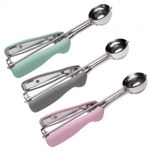 Premium Stainless Steel Ice cream Cookie Dough Scoop with Soft Grips 