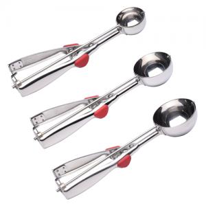 Small Medium Large 3 pcs Cookie Dough Scooper Set for Baking Stainless Steel 