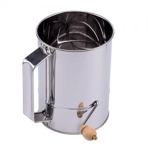 Stainless Steel Cranked Rotary Flour Baking Sifter for Powdered Sugar