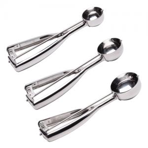 3 Sizes All Stainless Steel Baking Scoop Set for Cookie Ice Cream 