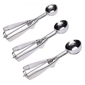 High Quality 3 pcs Ice Cream Scooper Set for DIY Baking Stainless Steel