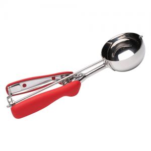 1/2 Cup Extra Large Soft Handle Stainless Steel Ice Cream Dipper Scoop for Batter Portion   