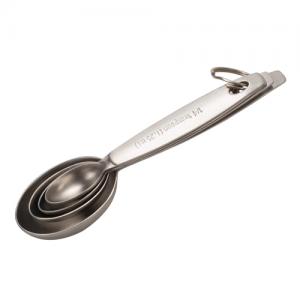 Oval Stainless Steel 202 Salt Measuring Spoon Set for Black Pepper