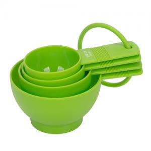 4 PCS Green Plastic PP Measuring Scoops Set for Home Cooking