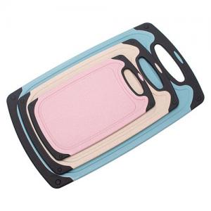 3 PCS Non-slip Wheat Straw Fiber Plastic Kitchen Cutting Blocks Chopping Boards