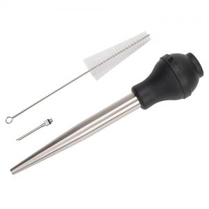 High Quality Stainless Steel Cooking Roast Chicken Turkey Baster with Silicone Bulb