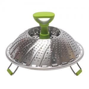 Food Grade Stainless Steel 11 Inches Vegetable Cooking Foldable Steamer Basket with Extendable Handle
