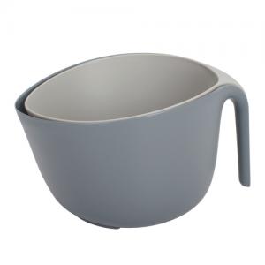 2 PCS Plastic Mixing Food Vegetable Fruit Washing Bowl Strainer Colander